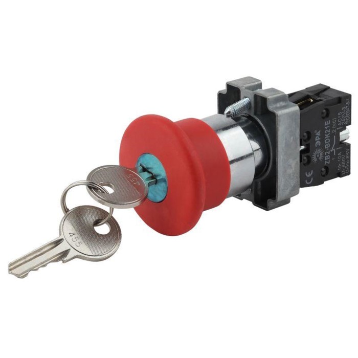 

Кнопка "Грибок" LAY5-BS142 BBG50-LAY5-K04E d22мм 1р 240В с ключом красн. Эра Б0045637