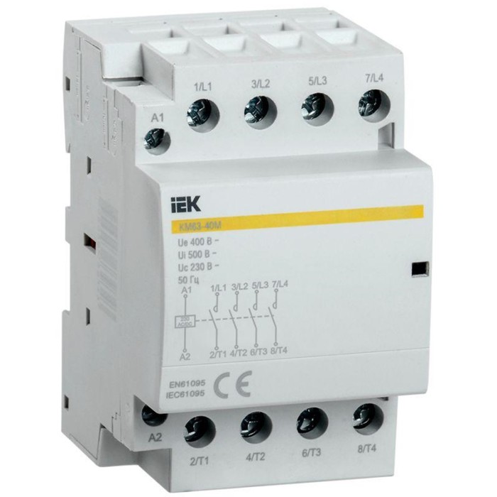 

Контактор модульный КМ63-40М AC/DC IEK MKK21-63-40