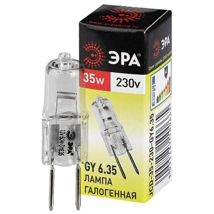 

Лампа галогенная GY6.35-JCD-35W-230V 35Вт капсула GY6.35 230В Эра C0027373