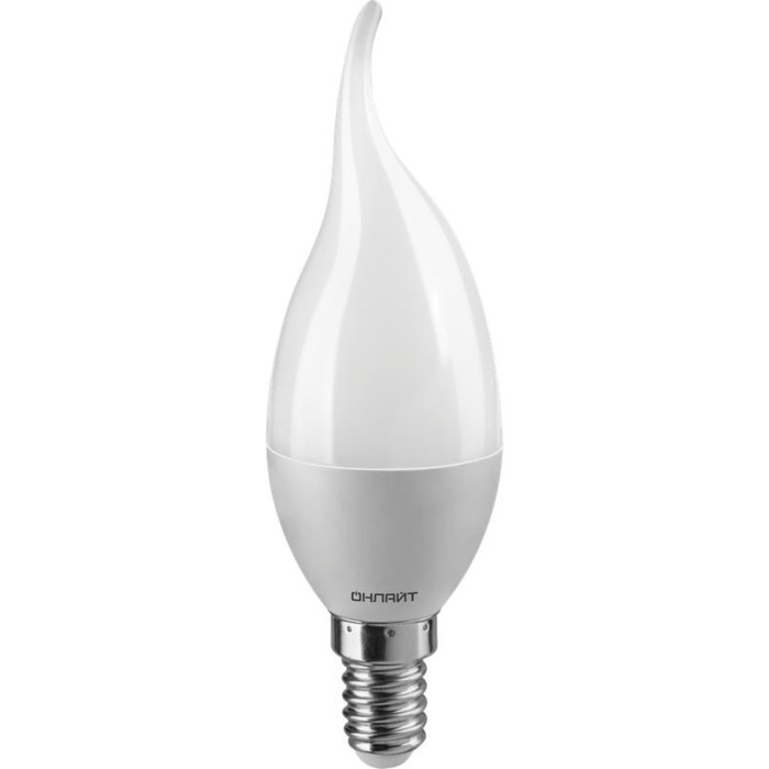 цена Лампа светодиодная 71 620 OLL-FC37-6-230-2.7K-E14-FR 6Вт свеча на ветру 2700К тепл. бел. E14 450лм 220-240В ОНЛАЙТ 71620