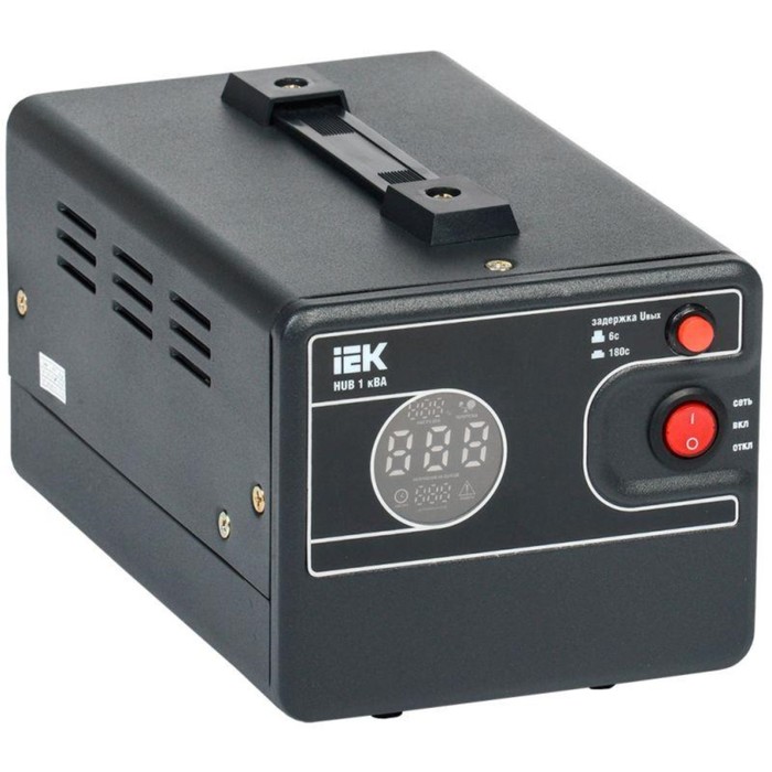 Стабилизатор напряжения 1ф 1кВА HUB переносной IEK IVS21-1-001-13 цена и фото