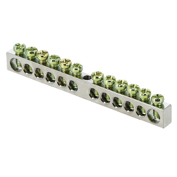 

Шина PEN "ноль-земля" 6х9 12 отверст. цинк крепеж по центру PROxima EKF sn1-63-12