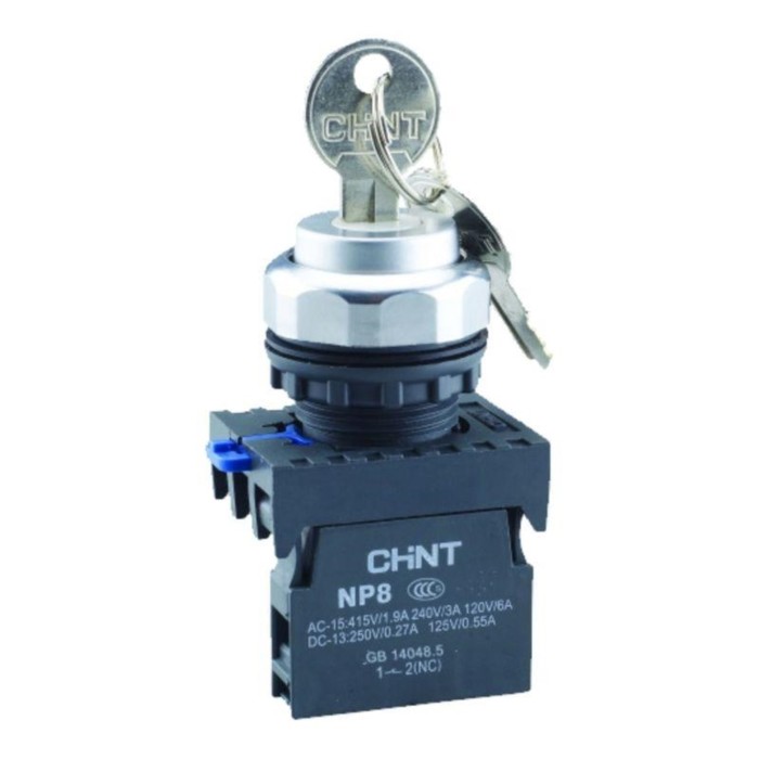 

Переключатель с ключом NP8-10Y/21 2 полож. с фиксацией 1НО IP65 (R) CHINT 578130