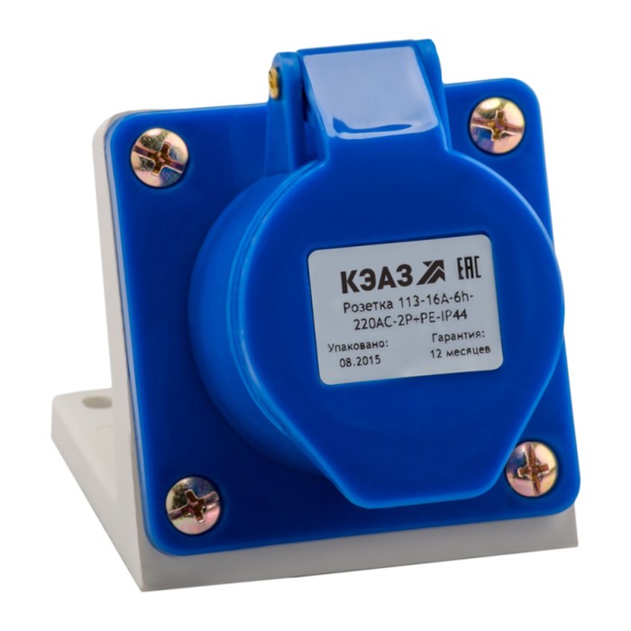 

Розетка 123 32А 220В AC 2P+PE 6ч для монтажа на поверхность IP44 КЭАЗ 222747