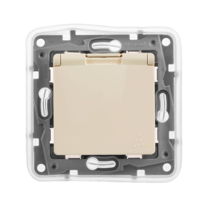 

Розетка 1-м СП Etika 16А IP44 2P+E с заземл. защ. шторки с крышкой немецк. стандарт безвинт. клеммы механизм сл. кость Leg 672332