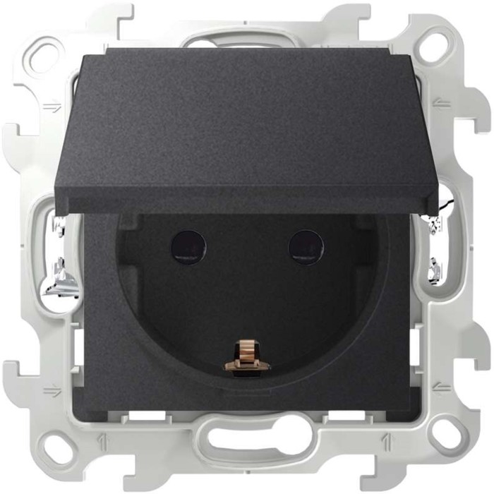 

Розетка 1-м СП Simon24 Push&Go 16А IP44 2P+E механизм графит Simon 2420448-038