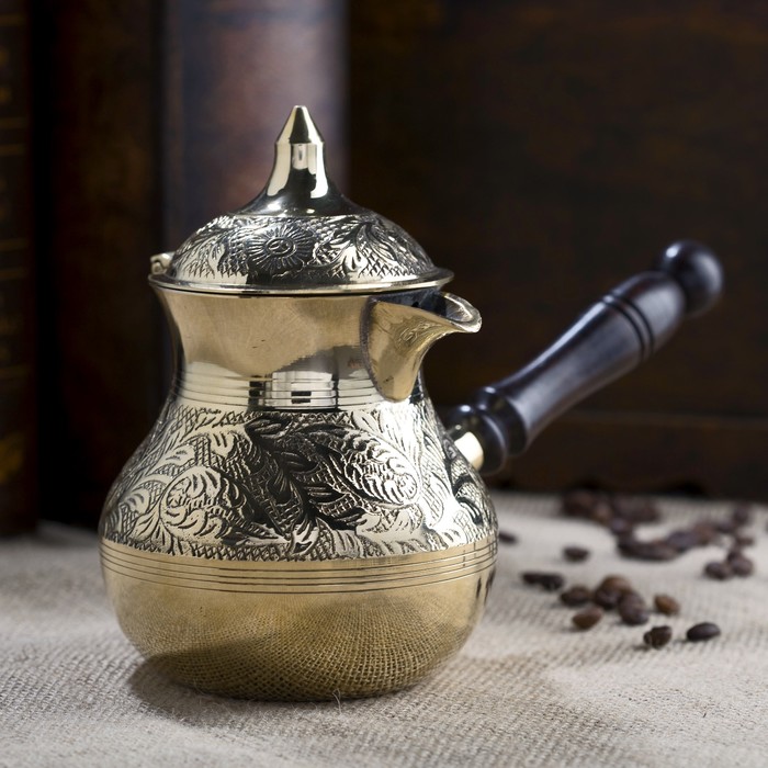 Турка с крышкой "Золотые узоры", 450 мл