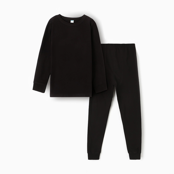 Комплект для мальчиков (джемпер, брюки), ТЕРМО, цвет чёрный, рост 128 см