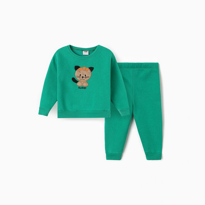 Костюм детский (свитшот, брюки), НАЧЁС, цвет зелёный, рост 104 см костюм джемпер брюки детский начёс цвет бирюзовый рост 104 см