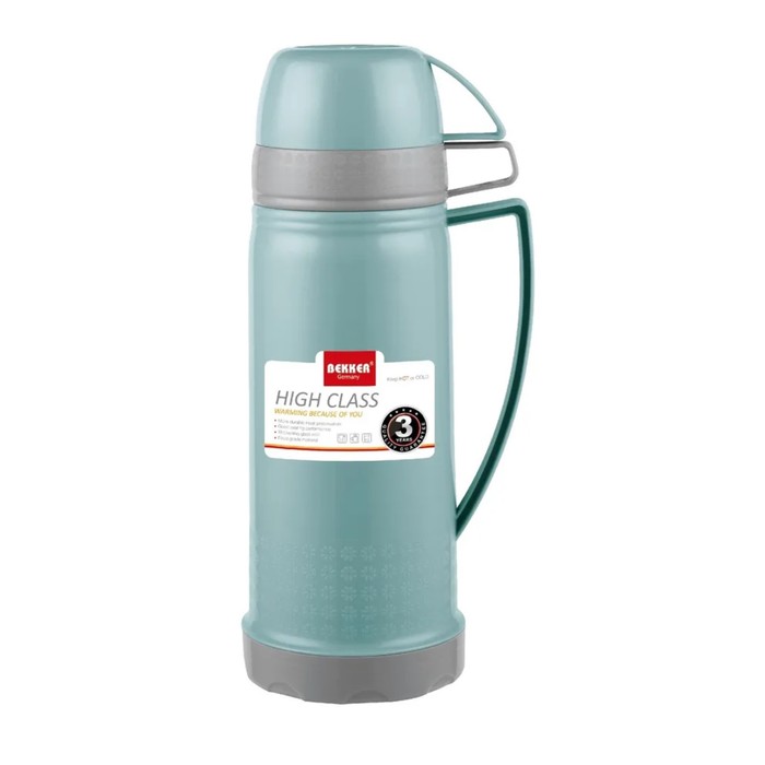 

Термос Bekker Premium BK-4399, пластиковый, сохраняет температуру 12 ч, 1 л