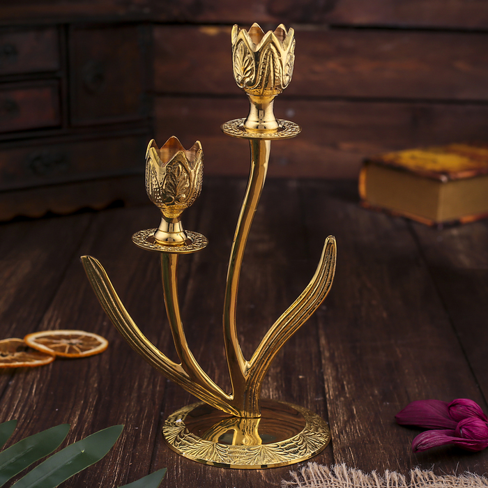 Подсвечник на 2 свечи "Тюльпаны"