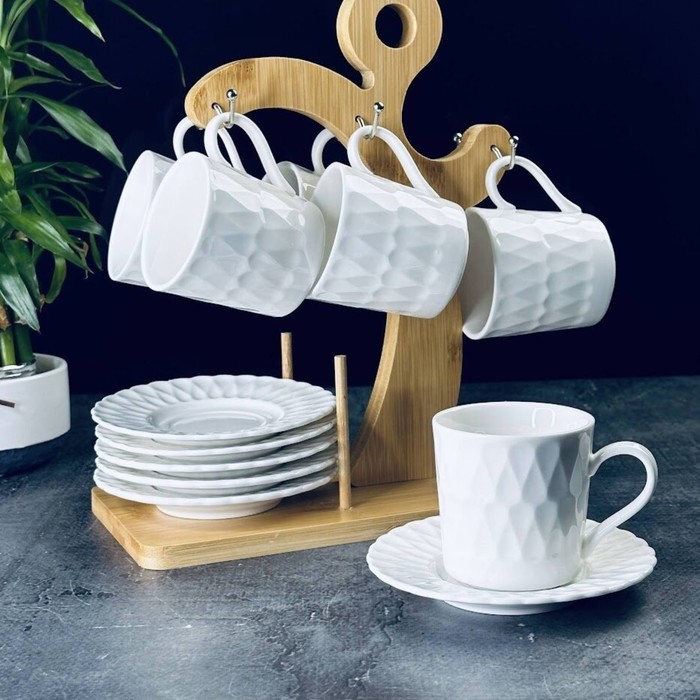 

Кофейный набор Lenardi Bamboo, на подставке,110 мл, 12 предметов