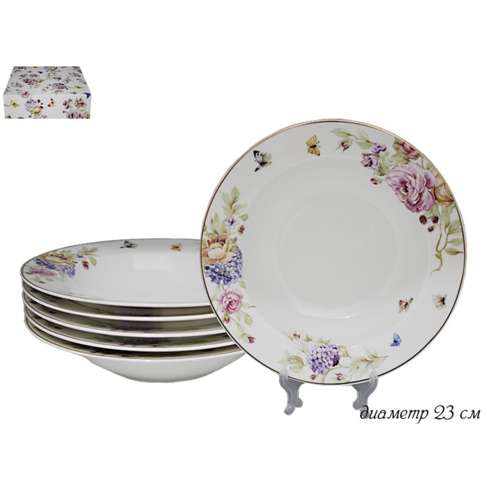 

Набор глубоких тарелок Lenardi Garden, d=23 см, 6 шт