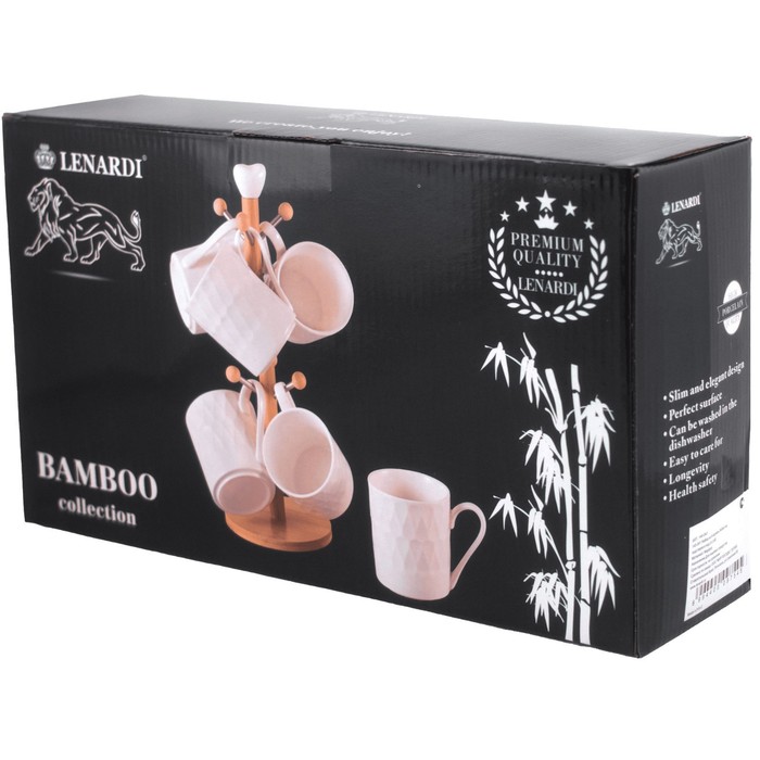 

Набор кружек Lenardi Bamboo, на подставке, 340 мл, 6 шт