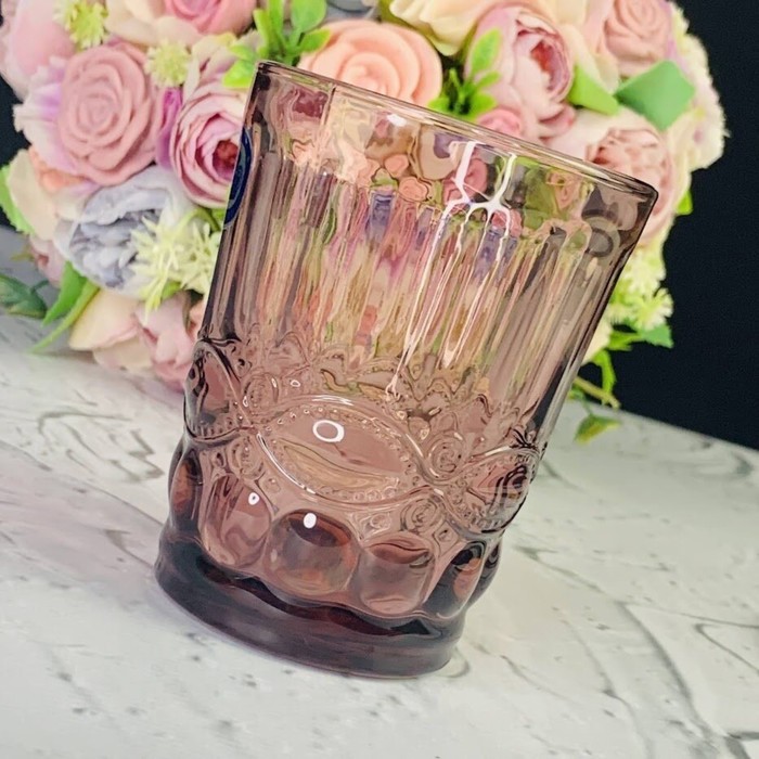 Набор стаканов Lenardi, 250 мл, 6 шт, цвет розовый набор гравированных стаканов нэро 250 мл 6 шт цвет золотой