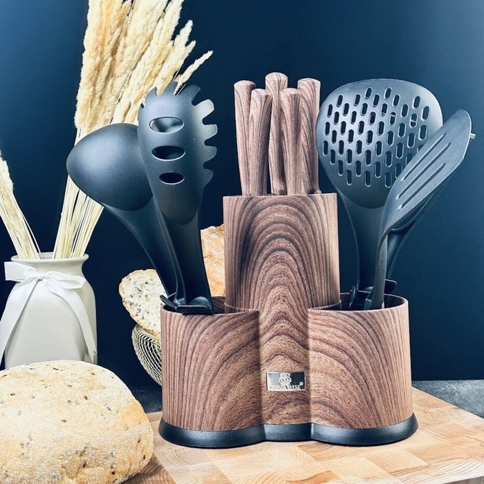 набор кухонных ножей bohmann на подставке 7 предметов Набор ножей и кухонных принадлежностей Lenardi, на подставке, 12 предметов