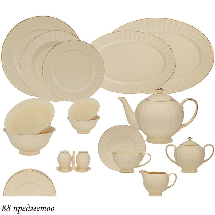

Обеденный сервиз 88 предметов Lenardi Marzipan, фарфор