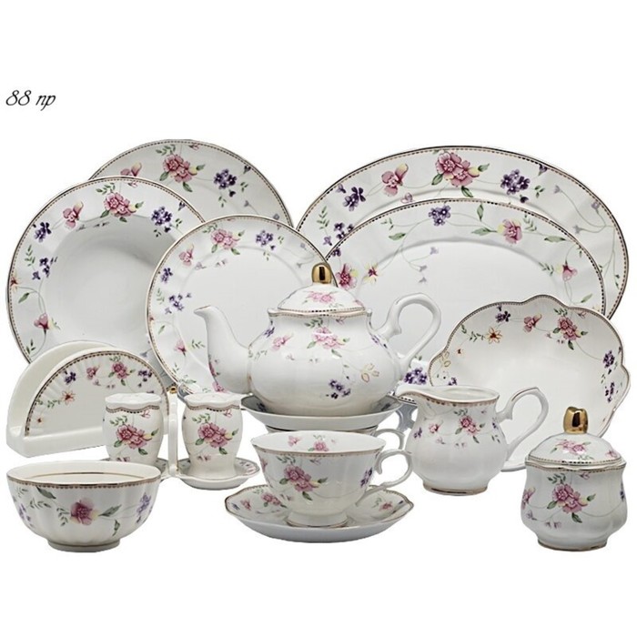 Чайно-столовый сервиз Lenardi «Флоренс», 88 предметов набор чайно столовый gipfel mandala 3973 16 предметов