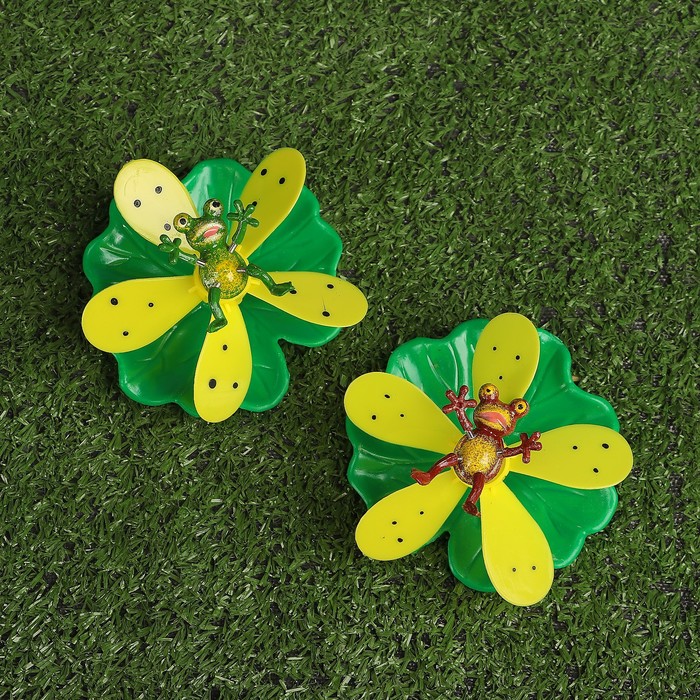 Декоративный штекер "Лягушка на цветке" с пропеллером, микс