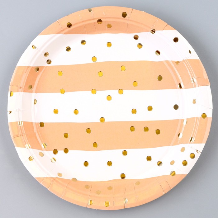Тарелка бумажная «Горошек», в наборе 6 шт. тарелка бумажная корги в наборе 6 шт 18 см