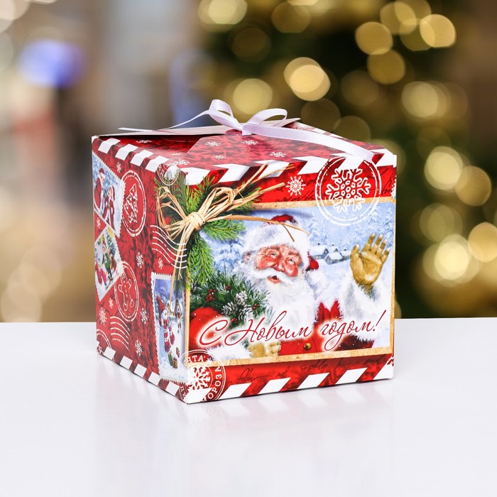 Коробка складная  Дед Мороз 14 х 14 х 14 см коробка складная белая 14 х 14 х 14 см