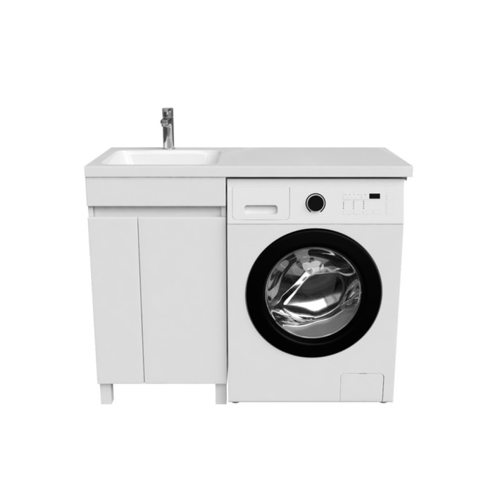 

Тумба с раковиной для стиральной машины IDDIS Optima Home, 110 см, белая, левая
