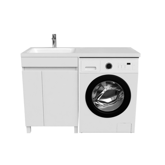 

Тумба с раковиной для стиральной машины IDDIS Optima Home, 120 см, белая, левая