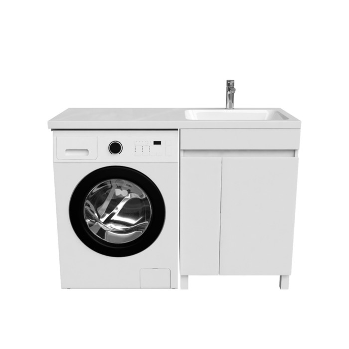 

Тумба с раковиной для стиральной машины IDDIS Optima Home, 120 см, белая, правая