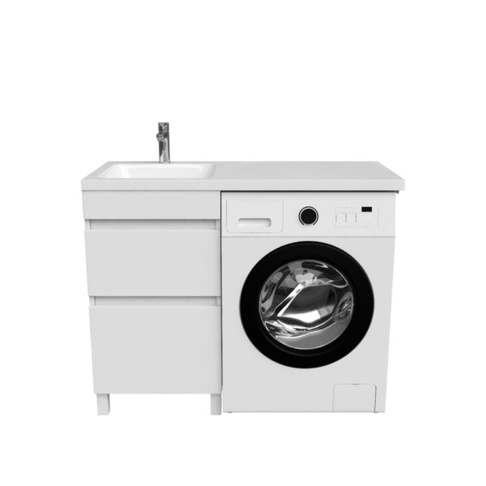 

Тумба с раковиной для стиральной машины IDDIS Optima Home, 110 см, белая, левая