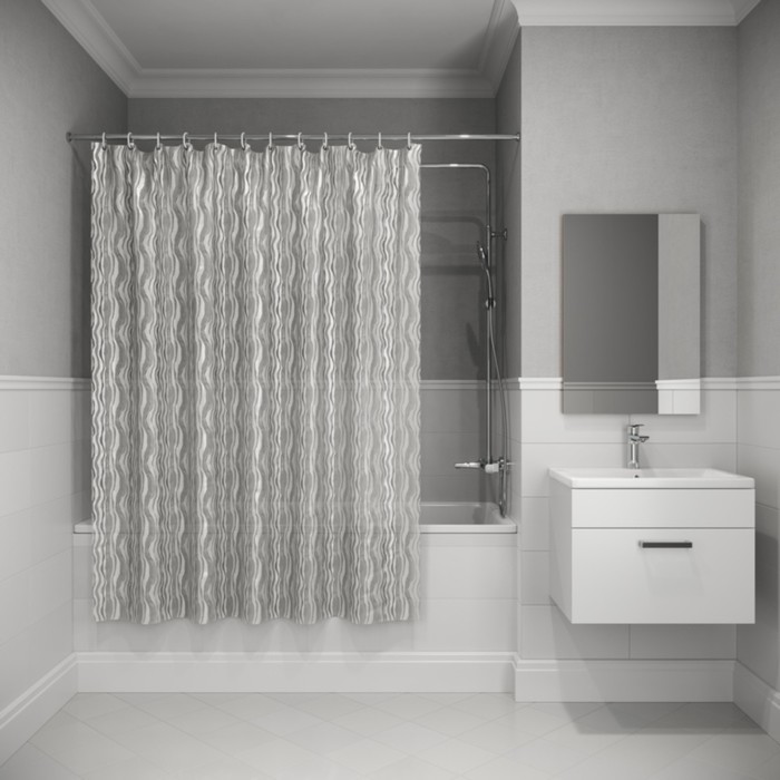 Штора для ванной комнаты IDDIS Peva 3D P03PV18i11, 200х180 см штора для ванной iddis orange toffee