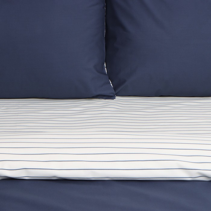 фото Постельное бельё этель дуэт stripes: blue, 143х215см-2шт, 214х240см, 50х70см-2шт, перкаль,114 г/м2