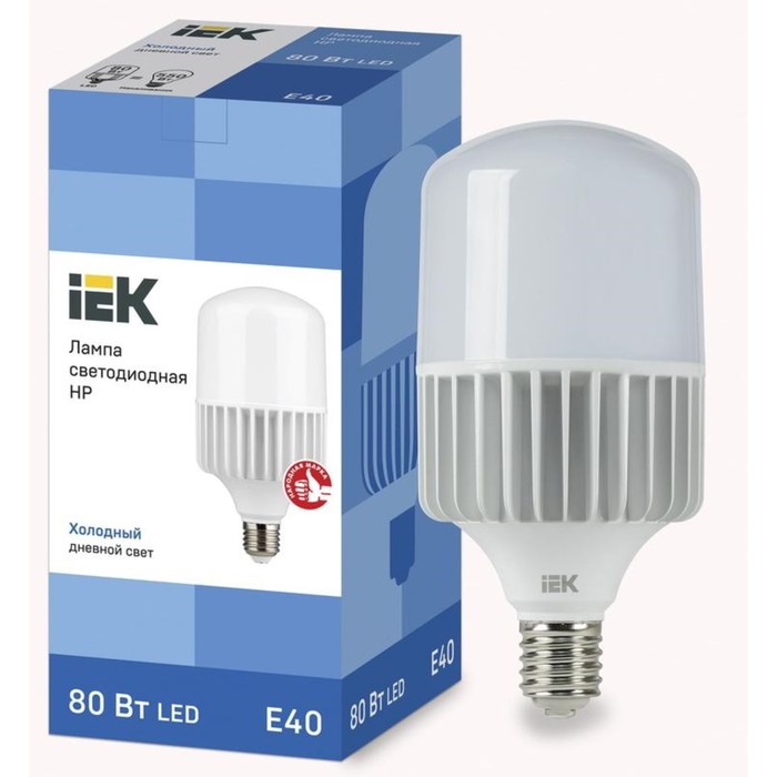 цена Лампа светодиодная HP 80Вт 230В 6500К E40 IEK LLE-HP-80-230-65-E40