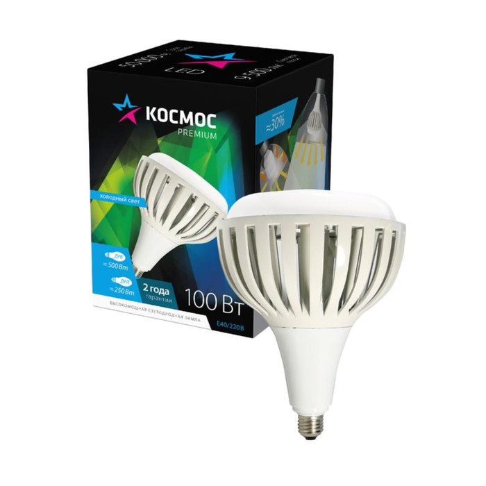 

Лампа светодиодная KOSMOS premium HWLED 100Вт E40 6500К 220В Космос KHWLED100WE4065