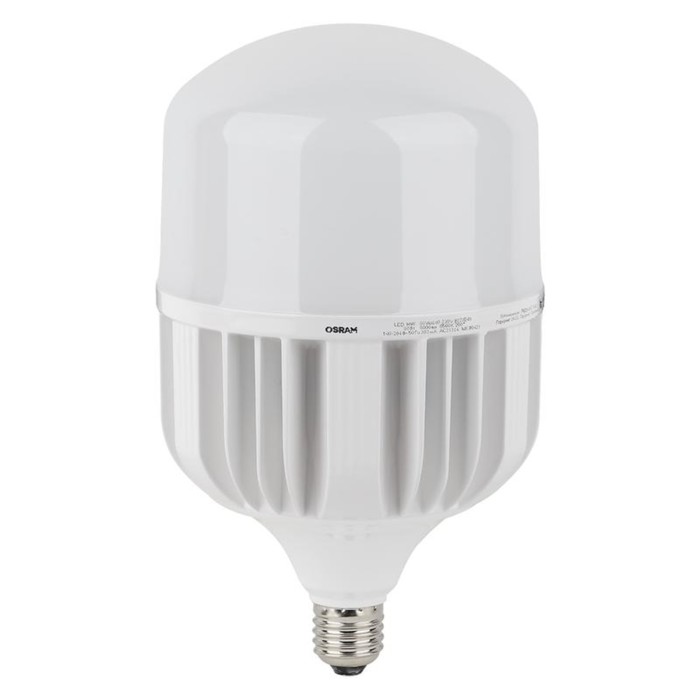 фото Лампа светодиодная led hw t 80вт (замена 800вт) матовая 6500к холод. бел. e27/e40 8000лм угол пучка 200град. 140-265в pf>/=09 osram 4058075576957 ledvance