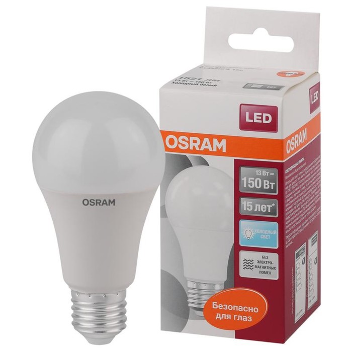 

Лампа светодиодная LED Star Classic A 150 13W/840 13Вт грушевидная матовая 4000К нейтр. бел. E27 1521лм 220-240В пластик. OSRAM 4058075057043