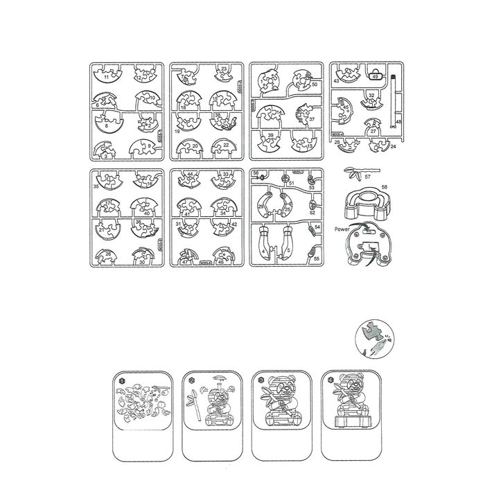 Пазл 3D кристаллический, "Панда", 57 деталей