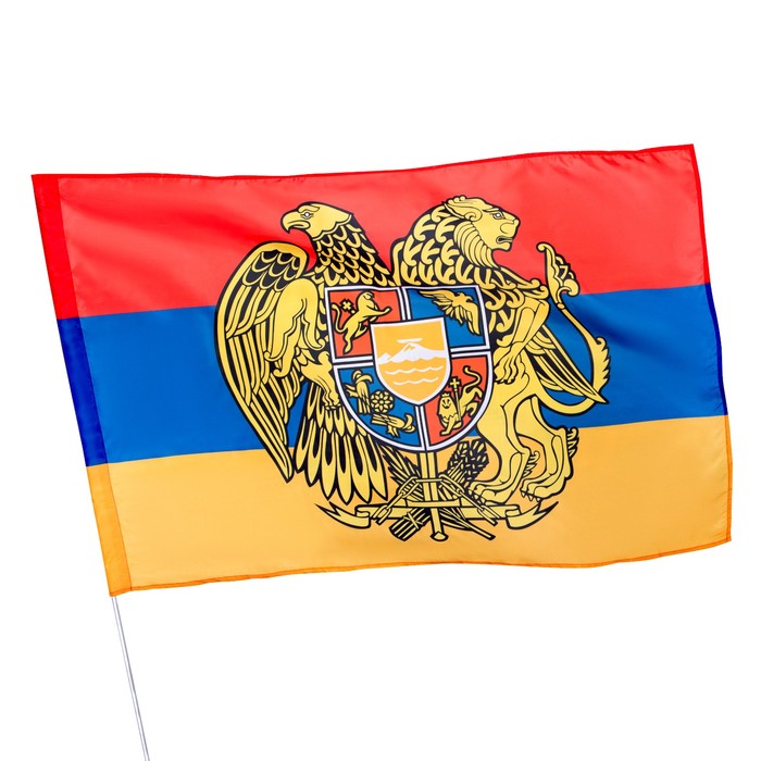 фото Флаг армения с гербом, 90 х 135 см, полиэфирный шёлк, без древка take it easy