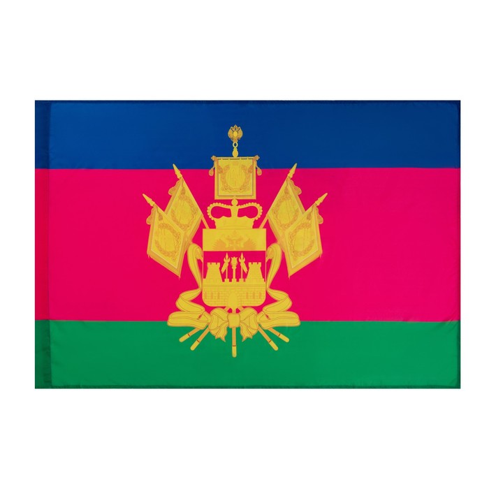 Флаг Краснодарский край, 90 х 135 см, полиэфирный шёлк, без древка флаг вмф 90 х 135 см полиэфирный шёлк