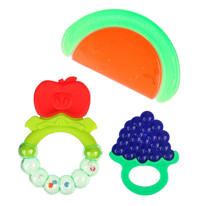 

Набор прорезывателей «Ягодка», 3 шт., силикон + охлаждающий, Крошка Я