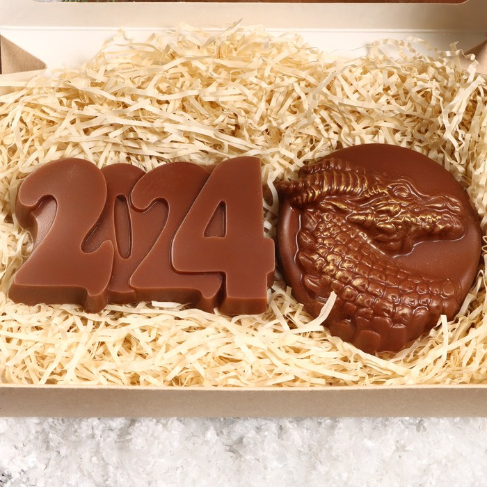 фото Шоколадные фигурки "дракон и 2024", 160 г время шоколада