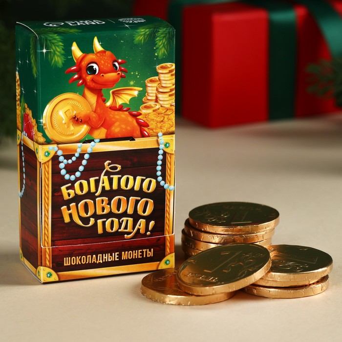 

Шоколадные монеты «Богатого нового года», 60 г (10 шт. х 6 г).
