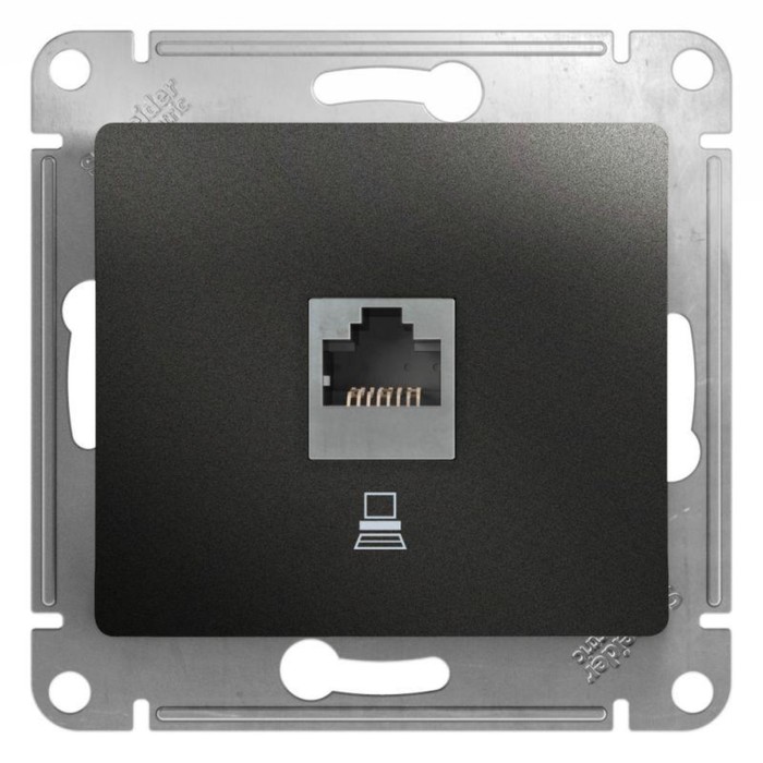 

Розетка компьютерная 1-м Glossa RJ45 кат.5E механизм антрацит SE GSL000781K