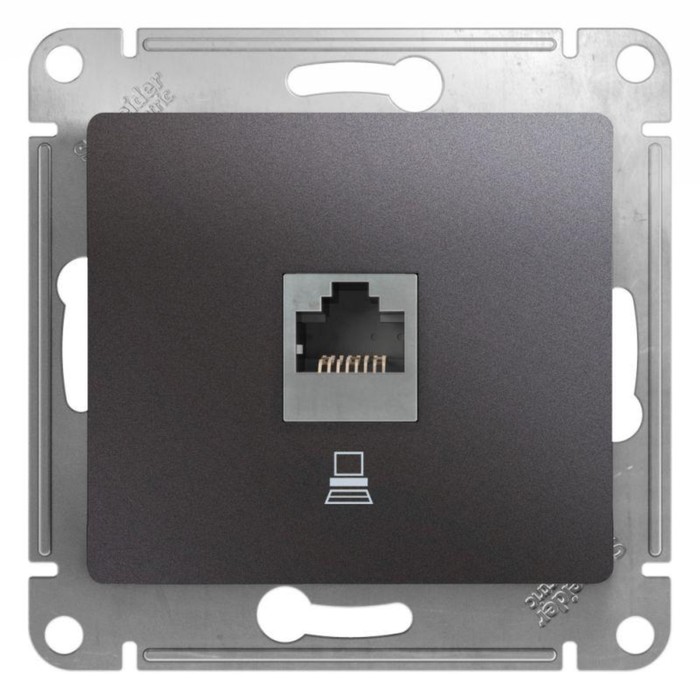 

Розетка компьютерная 1-м Glossa RJ45 кат.5E механизм графит SE GSL001381K