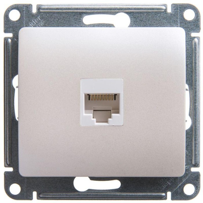 

Розетка компьютерная 1-м Glossa RJ45 кат.5E механизм перламутр. SE GSL000681K