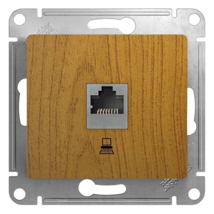 

Розетка компьютерная 1-м СП Glossa RJ45 кат.5E механизм дерево дуб SE GSL000581K