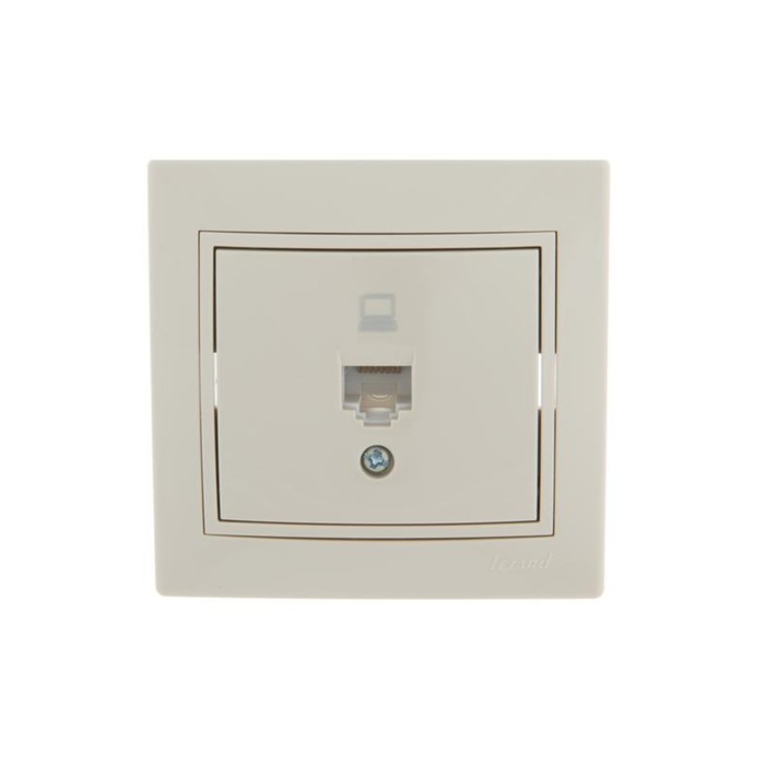 

Розетка компьютерная 1-м СП Mira RJ45 крем./крем.. LEZARD 701-0303-139