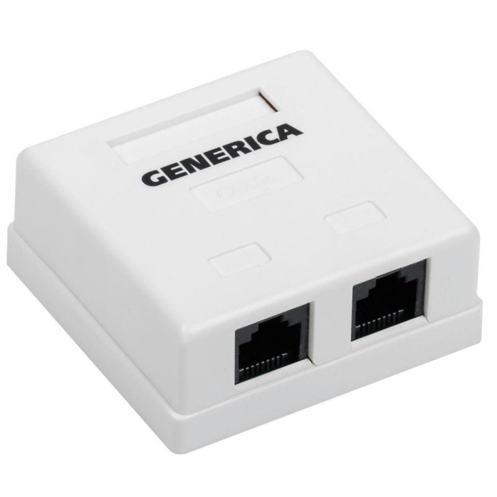 

Розетка компьютерная 2-м ОП RJ45 кат.5E UTP GENERICA CS2-1C5EU-22-G