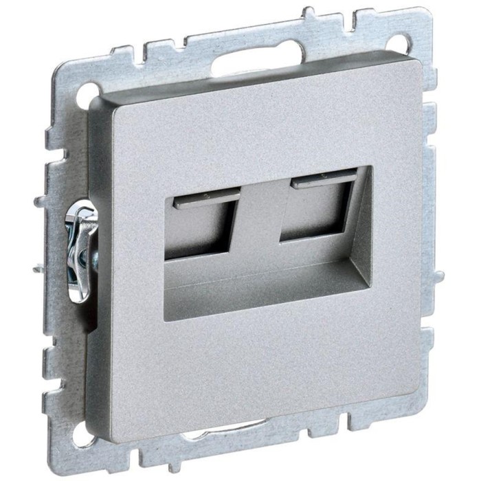 

Розетка компьютерная двойная СП RJ45 кат.5E BRITE РК10-2-БрА алюм. IEK BR-K20-1-K47
