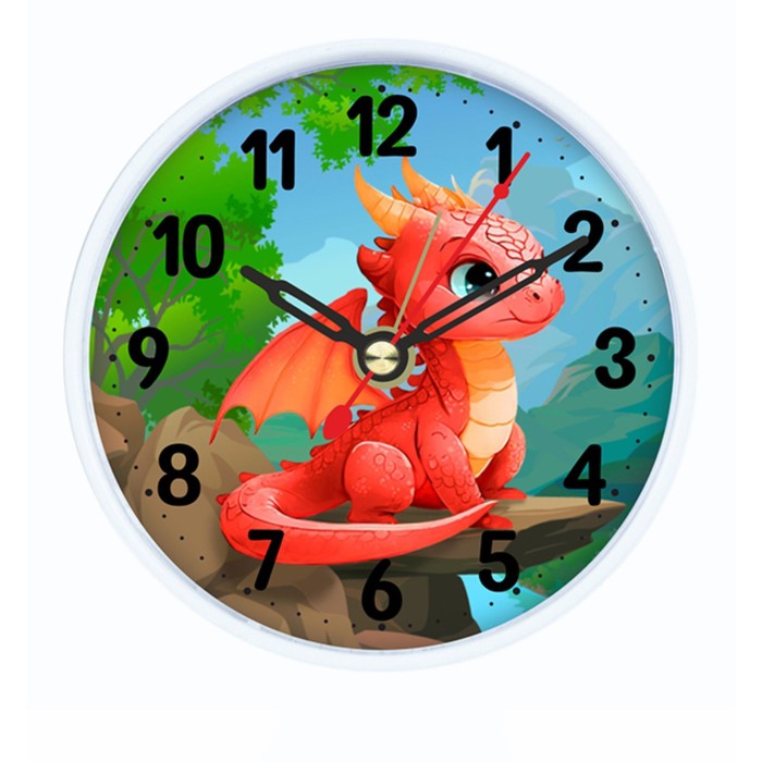 Часы - будильник настольные Дракон, дискретный ход, циферблат d-8 см, 9.5 х 9.5 см, АА часы будильник настольные зайчик дискретный ход циферблат d 8 5 см 15 х 11 см аа