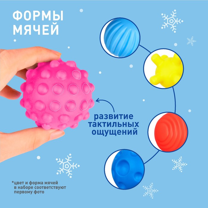 

Подарочный набор развивающих тактильных мячиков «Ёлочка», 6 шт., новогодняя упаковка